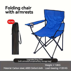 Portable Folding Chair with Armrest for Outdoor Picnic Beach