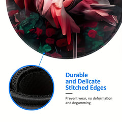 Flamingo Round Mouse Pad Non-slip Rubber Base Perfect for Gaming