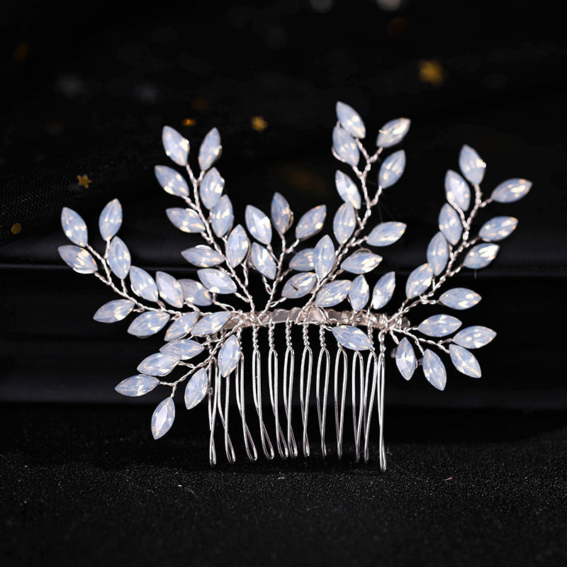 Boho Bridal Hair Comb Faux Pearl Rhinestone Hair Piece