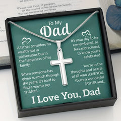 Father's Gift From Daughter Son Daddy Birthday Gift Father Cross Necklace