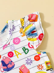 Girls School Print Casual Summer Dress