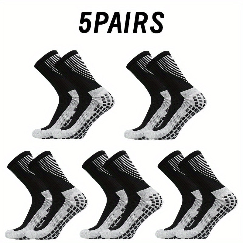 5 Pairs Breathable Soccer Mid Calf Socks For Men And Women