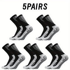 5 Pairs Breathable Soccer Mid Calf Socks For Men And Women