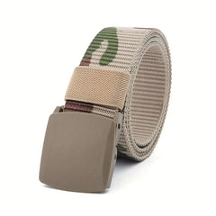 Men's Breathable Nylon Belt With Buckle Camouflage Canvas
