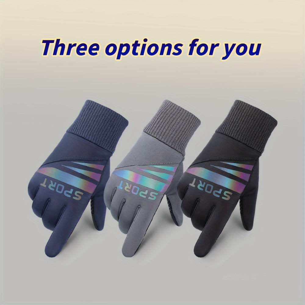 Winter Fleece Lined Warm Gloves For Women Men Anti Slip Waterproof Gloves