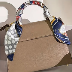 Gray Dotted Skinny Scarf Set with Scarf Ring
