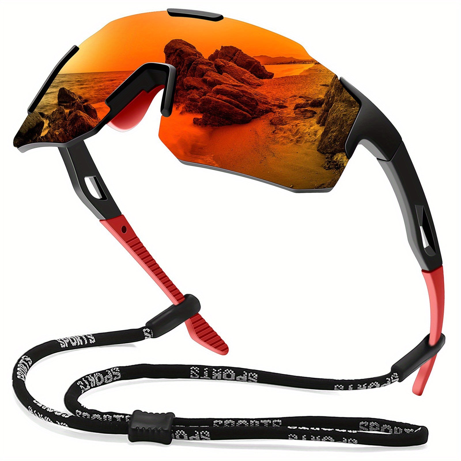 Men's Ink Polarized Sunglasses Unisex Cycling Glasses Red