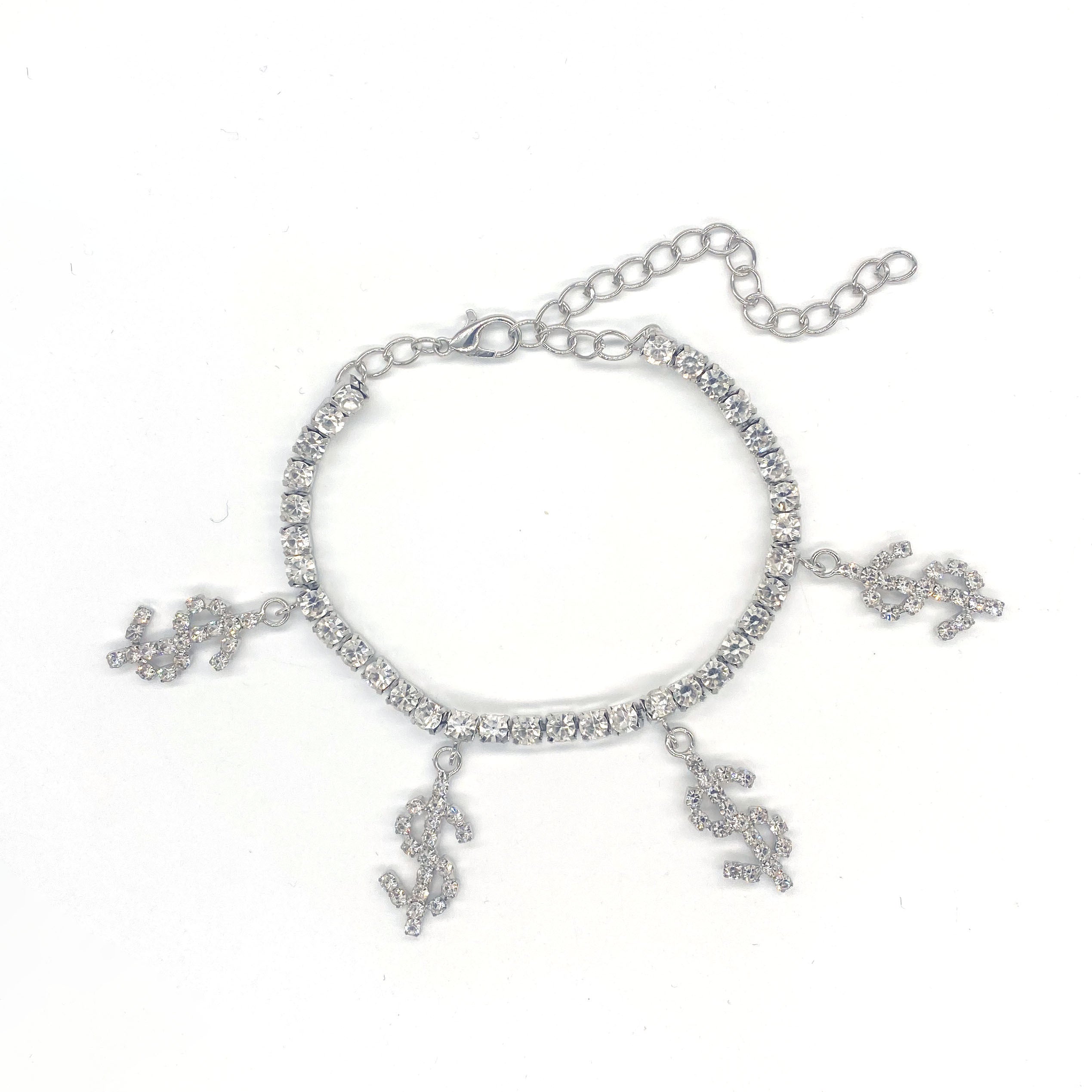 Butterfly Rhinestone Tennis Anklet, Summer Style Foot Jewelry
