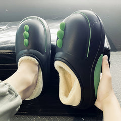 Men's Cartoon Fleece Slippers Waterproof Plush Lining Shoes
