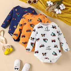 3pcs Cartoon Romper Creeper Clothes For Baby Boys And Girls