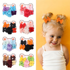 10pcs Bowknot Ball Flowers Hair Ties - Ponytail Floral Touch