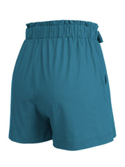 Ruffle Trim Tie Waist Shorts with Pockets