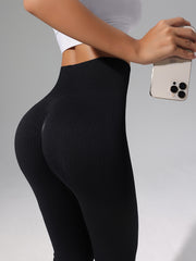 Solid Fitness Sports Leggings High Stretch Slim Fit Workout Pants