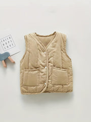 Baby Puffer Vest Jacket with Thermal Padding & Pockets