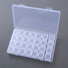 Plastic Storage Box 28 Grids Portable Jewelry Stationery Storage Box