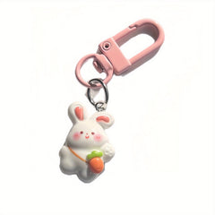 Cute Rabbit Flower Keychain Girls School Backpack Phone Car Keys Birthday Gift