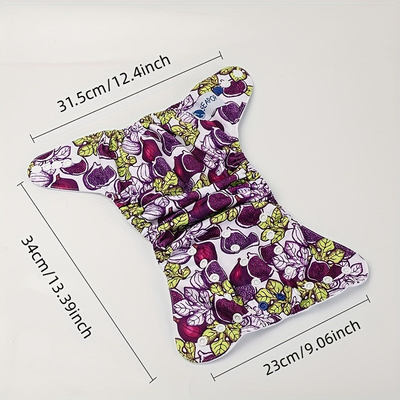 4pcs Fruit Print Cloth Diapers for Baby Girls