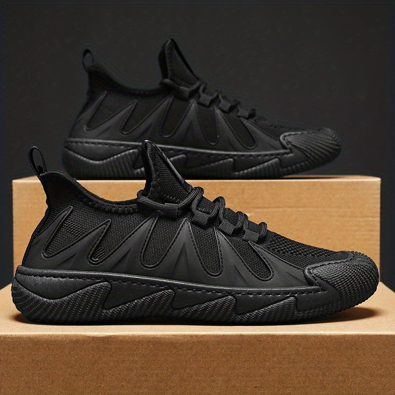 Men's Knitted Breathable Non Slip Sneakers Flat Walking Shoes