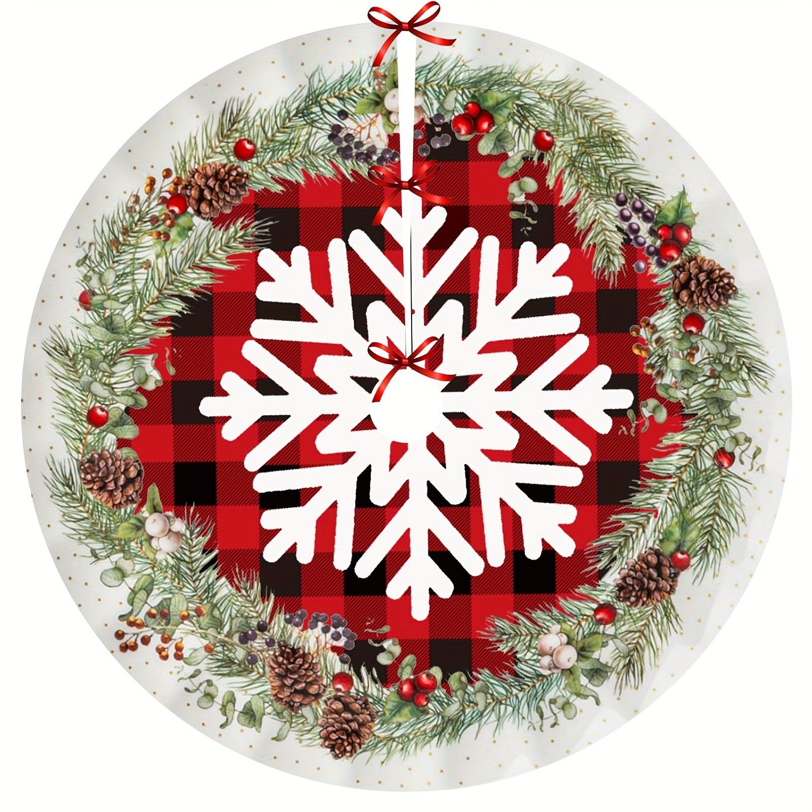 1pc Christmas Tree Skirts Farmhouse Decorations