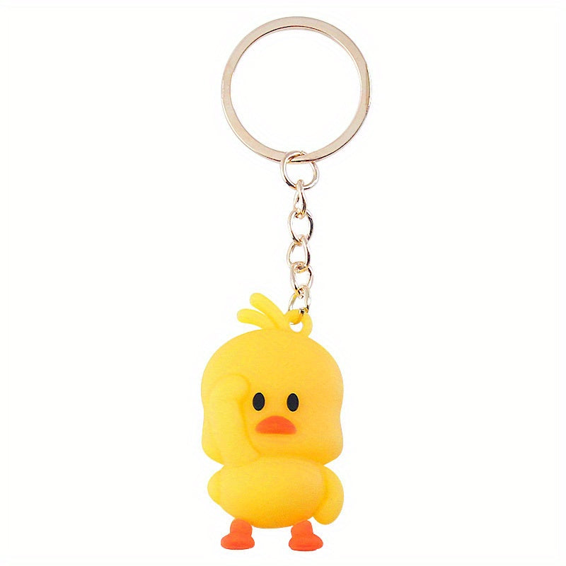 Yellow Duck Key Chain Car Key Chain Cute Duck Pendant Key Ring Gift