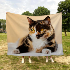 Yellow Cat Blanket Soft Flannel Blanket for Couch Bed
