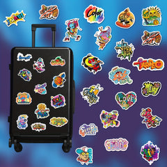 200pcs Graffiti Cartoon Vinyl Waterproof Stickers For Water Bottle Laptop Phone