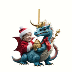 Christmas Dragon Acrylic Pendant Art Deco Car Pendant Backpack Decoration