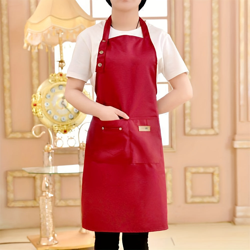 Adjustable Shoulder Straps Apron w/ Pockets - Restaurant Cooking