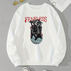 Halloween Ghost Print Crew Neck Sweatshirt for Women