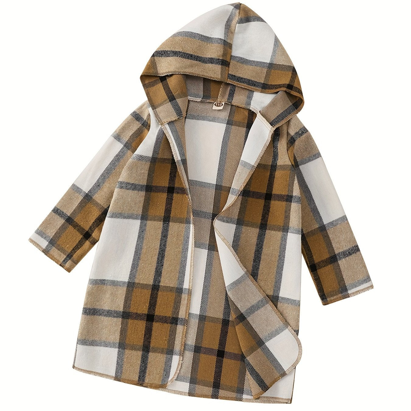 Plaid Hoodie Jacket Varsity Cardigan for Kids