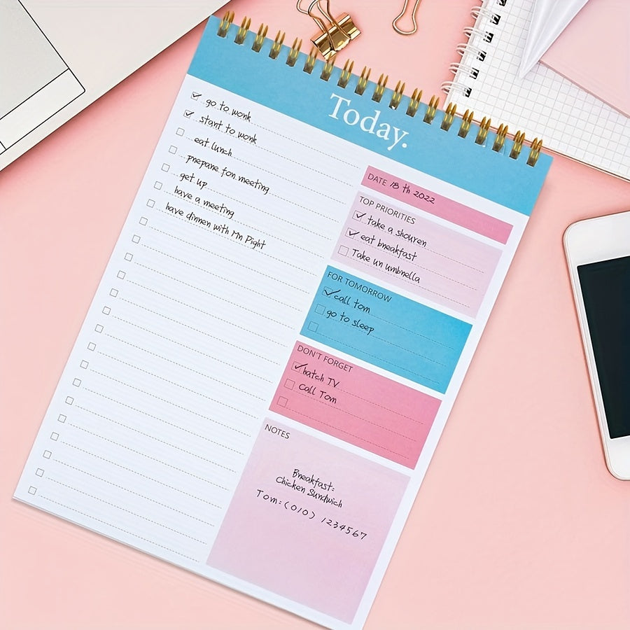 Daily Planner Notepad Undated 90 Pages Tear Off 14 X 21 Checklist