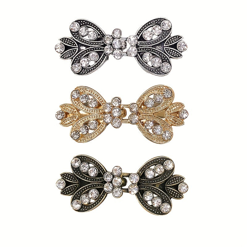 Rhinestone Sweater Clip Alloy Cloak Buckle Collar Clip Silk Scarf Buckle