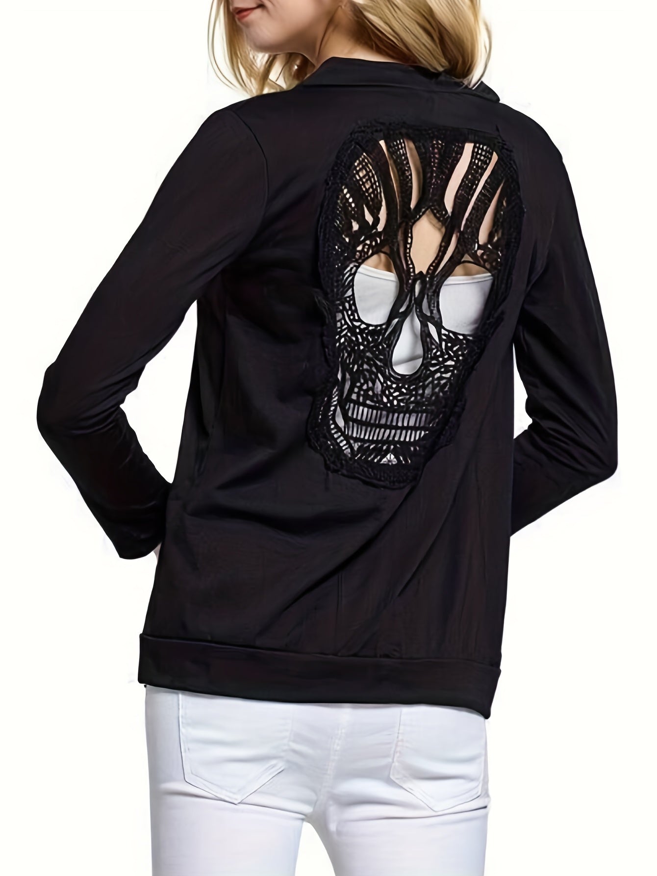 Skull Cardigan Goth Long Sleeve Spring Fall Women's Clothing