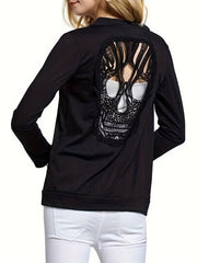 Skull Cardigan Goth Long Sleeve Spring Fall Women's Clothing