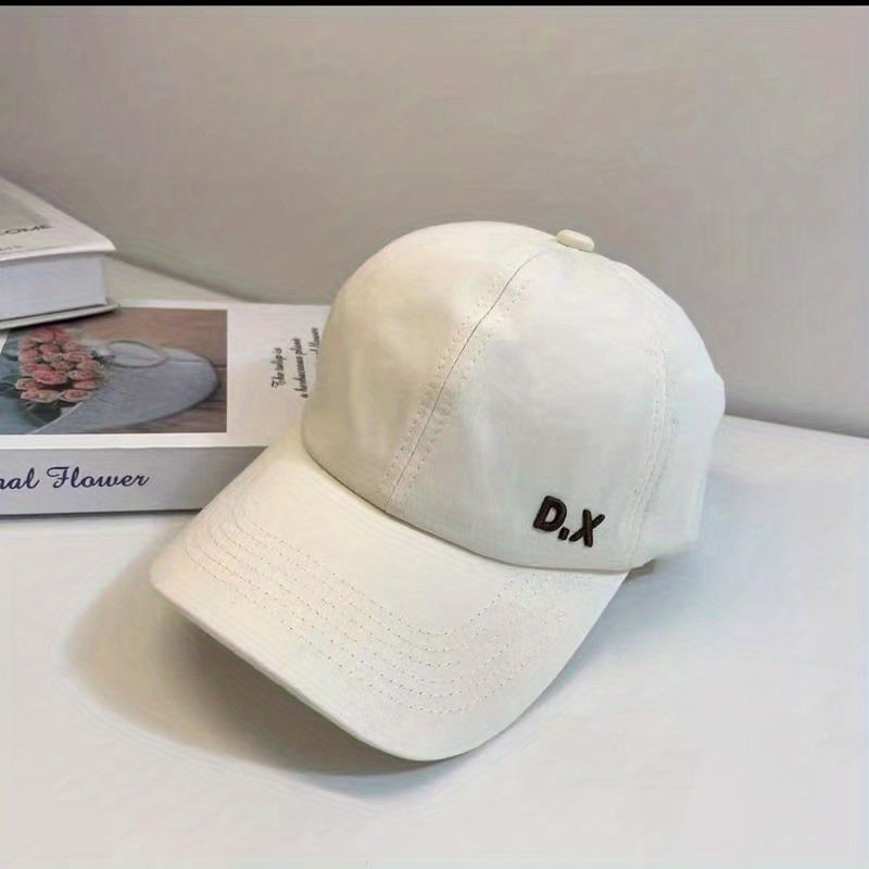 Backless Ponytail Baseball Cap Embroidery Adjustable Cotton Sun Hat
