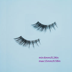 7 Pairs Full False Lashes 6-15mm Wispy Clear Band Natural Long Volumized