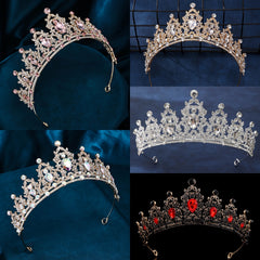 Alloy Inlaid Rhinestone Golden Hair Crown Wedding Tiara Crystal