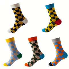 5 Pairs Retro Style Cotton Stockings For Women And Men