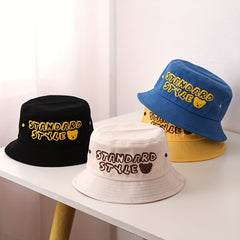 Kids Bear And Letter Graphic Bucket Hat Fisherman Hat Wide Brim Beach Basin Hat