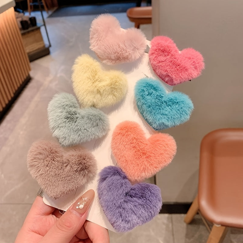 8pcs Sweet Love Hair Clips Girls Side Clip Hair Accessories