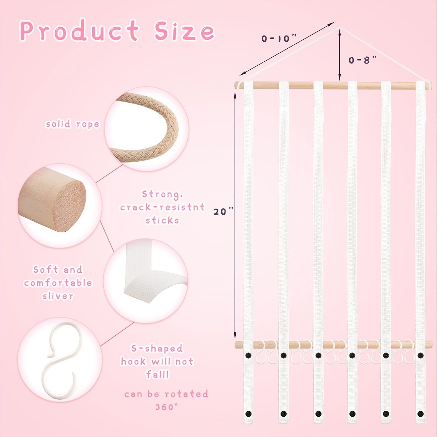 Girls' Hair Bow Clips Holder & Organizer Wall Hanger