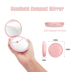Portable Makeup Mirror with Lights Handheld Foldable Double Sided 1x 5x Mag