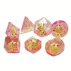 7pcs Polyhedral Dice Set Acrylic Solid Dice Entertainment Props