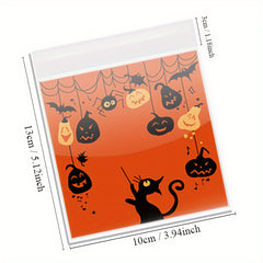 100pcs Halloween Candy Cookie Gift Packaging Bag Decoration
