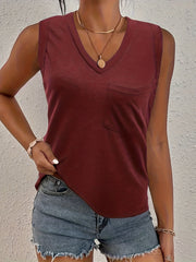Solid V Neck Tank Top Sleeveless Casual Summer Women's Clothing