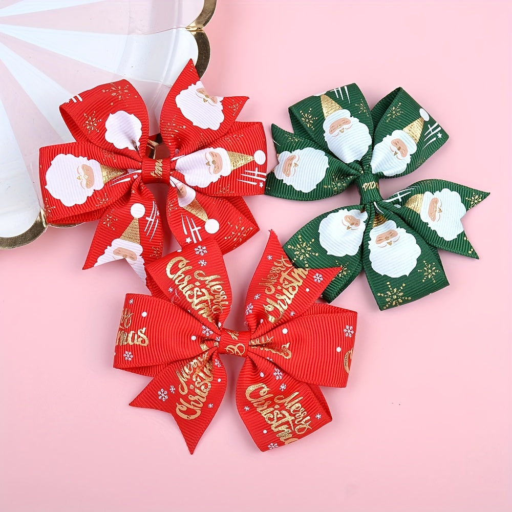 6pcs Christmas Bow Hair Clip Hair Accessories for Girls