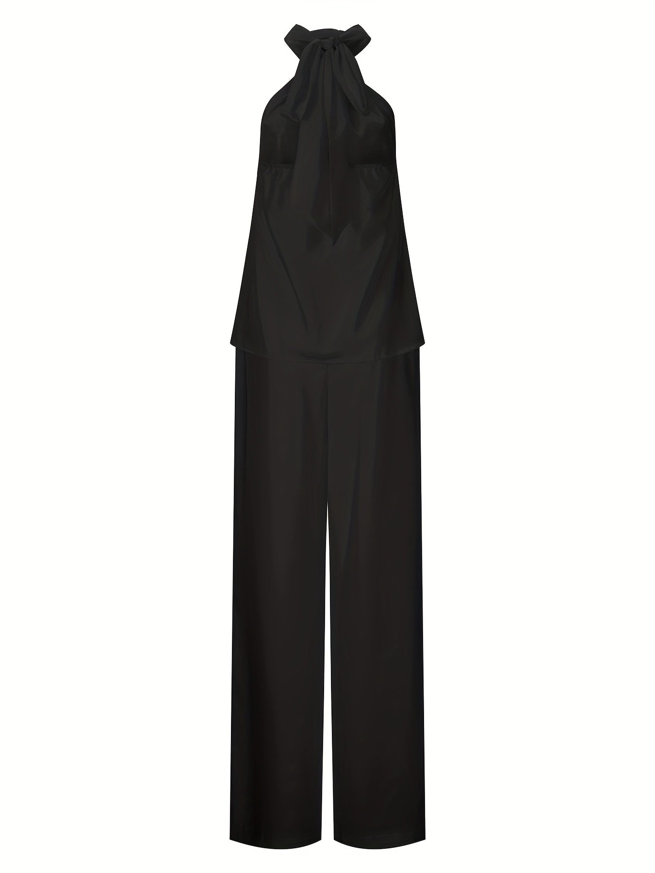 Two piece set Halter Top & Wide Leg Pants Outfit