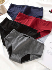 4-Pack Women's Plain Mid Rise Plus Size Panties Set