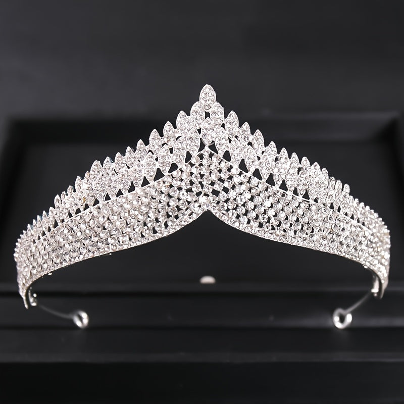Silver Crystal Tiara Crown Headband for Women Girls