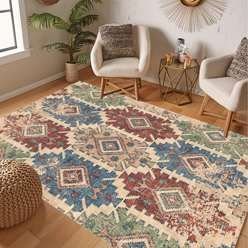 Vintage Persian Area Rug Stain Resistant Washable Rug